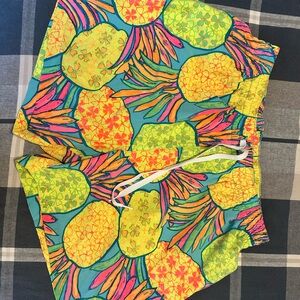 Chubbies Pineapple Print Swim Trunks - Blue and Yellow